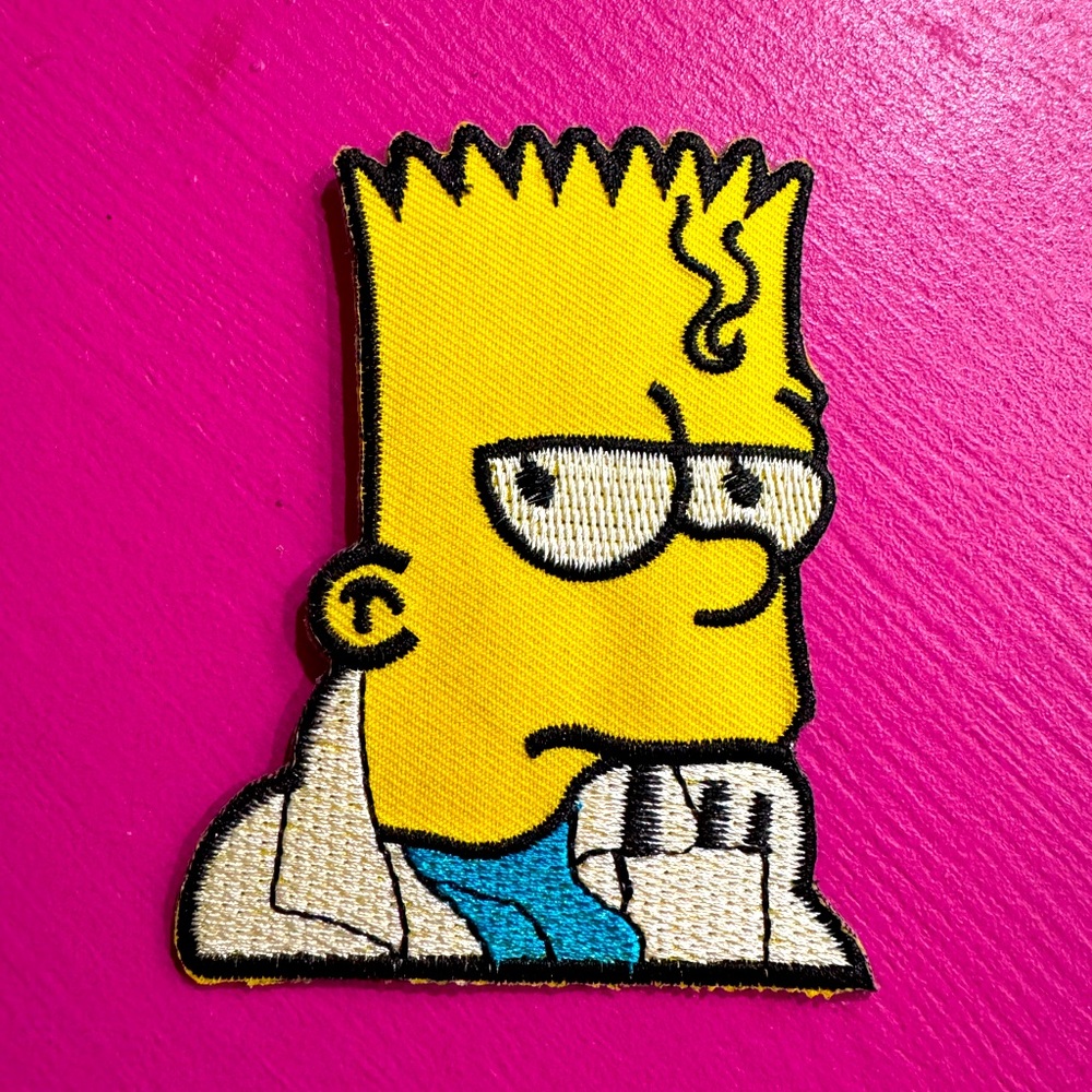 Vintage 80s Bart Simpson Embroidered Patch The Simpsons